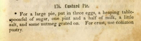 custard pie recipe of 1845