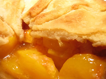 fresh peach pie slice