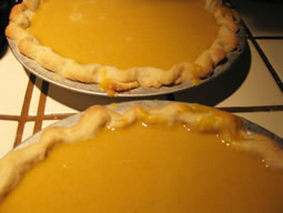 real fresh pumpkin pies for oven