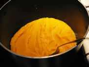 cooking down real pumpkin puree