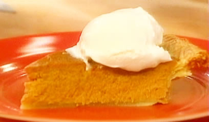 pumpkin pie with ice cream