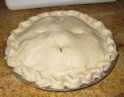 pear pie ready for oven
