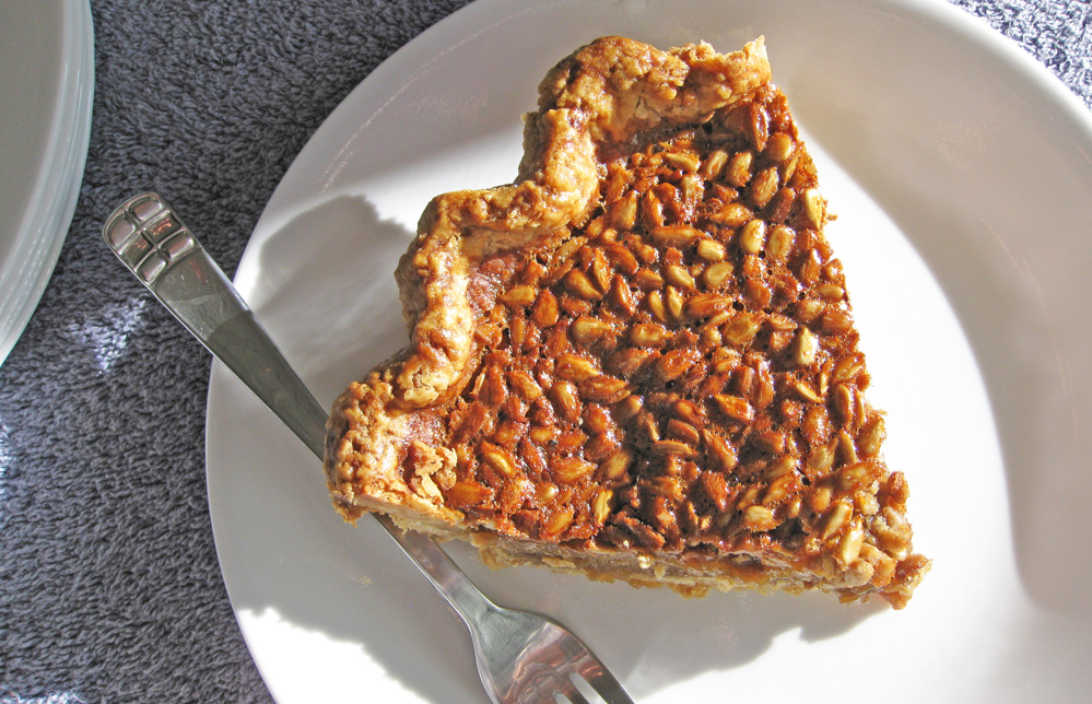 sunflower seed pie a slice